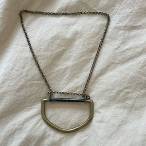 Bar Necklace with Black Jade